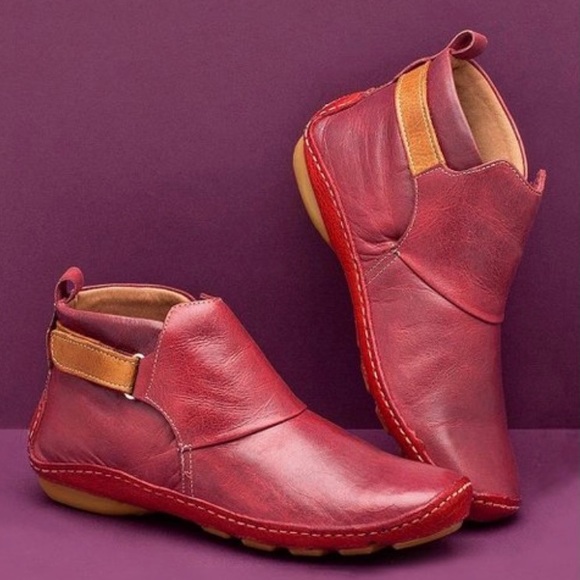Red Ankle Boot - Women